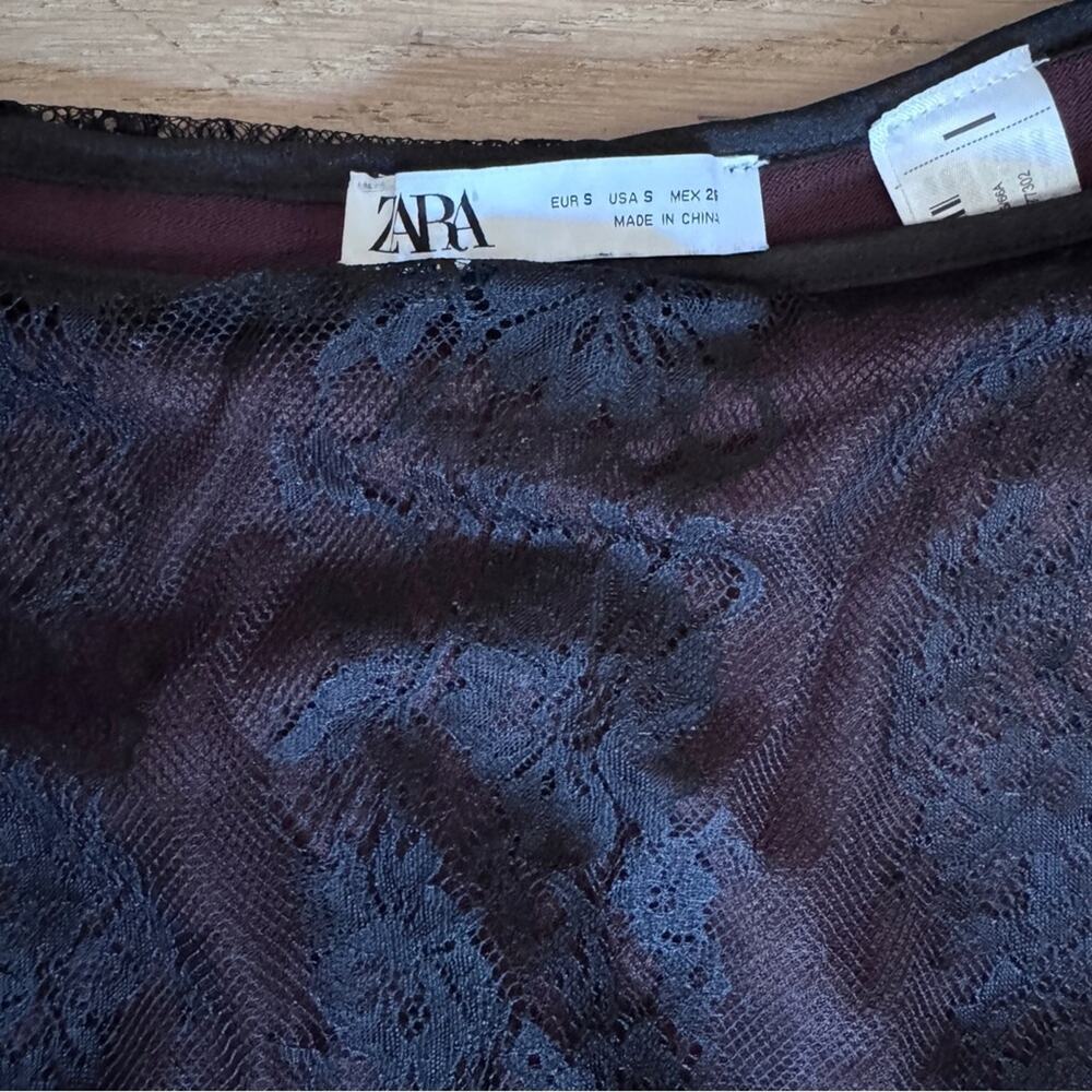 Zara Blogger Favorite Mixed Black Lace Skirt and contrasting pants size small - Picture 9 of 16